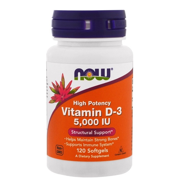 Vitamin D-3 5000IU, 120 капс Now